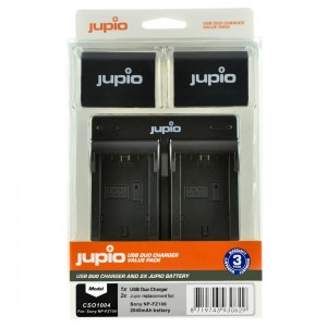 JUPIO Kit 2 batteries NP-FZ100 + Chargeur double