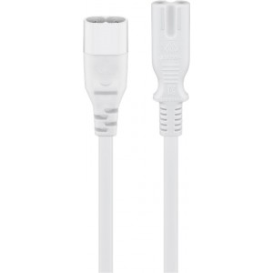 Câble de rallonge C7/C8, 2 m, blanc