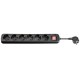 Bloc Multiprise 6 Prises avec Interrupteur, 1,5 m, Noir