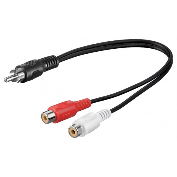 Cable 1 pied - fiche 1/4 mono a 2 fiches RCA