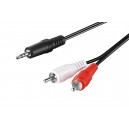 Câble adaptateur audio AUX, jack 3,5 mm vers prise RCA stéréo, CU