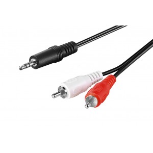 Câble adaptateur audio AUX, jack 3,5 mm vers prise RCA stéréo, CU