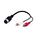 Adaptateur de câble audio, DIN femelle vers RCA mâle stéréo