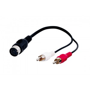 Adaptateur de câble audio, DIN femelle vers RCA mâle stéréo