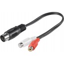 Adaptateur de câble audio, DIN femelle vers RCA mâle stéréo