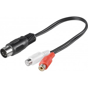 Adaptateur de câble audio, DIN femelle vers RCA mâle stéréo