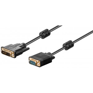 Câble DVI-I/VGA Full HD, Doré