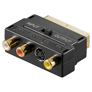 Adaptateur Péritel vers audio composite vidéo et S-vidéo, IN/OUT