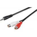 Adaptateur de câble audio 3,5 mm, mâle vers femelle RCA stéréo