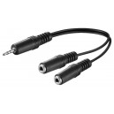 Adaptateur de câble audio en Y 3,5 mm, 1x mâle 2x femelle mono