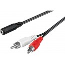 Adaptateur de câble audio 3,5 mm femelle vers RCA mâle