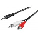 Câble adaptateur audio AUX, jack 3,5 mm vers fiche RCA stéréo
