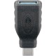 USB-C™/USB-A 3.0 OTG Adaptateur SuperSpeed pour Câble de Recharge, noir