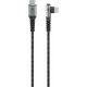 Câble Textile USB-C™ vers USB-C™ avec Fiches Métalliques (Gris Sidéral/Argent), 90°, 1 m