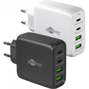 Goobay 68 W Chargeur Rapide Multiport USB-C PD GaN blanc