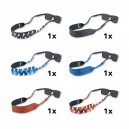 Neoprene Eyewear Retainers - BKW(Gray). ORW(Orange). BLWGlacier). BLK(Onyx Gray). ORG(Sunset Orange). BLU(Cobalt)